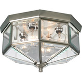 Classic/Traditional Beveled Glass Indoor/Outdoor Flush Mount Ceiling Fixture - Progress Lighting P5789-09