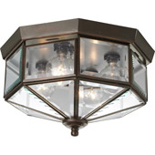 Classic/Traditional Beveled Glass Indoor/Outdoor Flush Mount Ceiling Fixture - Progress Lighting P5789-20