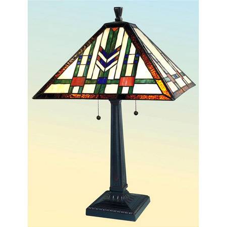 Paul Sahlin Tiffany 322 Bordered Chevron Table Lamp