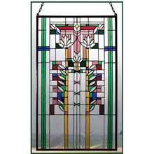 Paul Sahlin Tiffany 1459 Lotus Stained Glass Window Panel