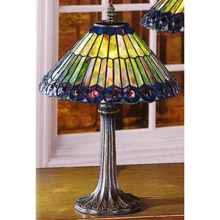 Paul Sahlin Tiffany 700 Purple Bordered Peacock Accent Lamp