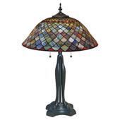 Tiffany Fishscale Table Lamp - Paul Sahlin Tiffany 1228