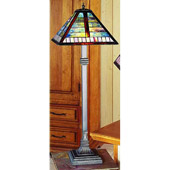 Craftsman/Mission Horizontal Line Pattern Buffet Lamp - Paul Sahlin Tiffany 1249-3