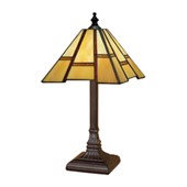 Craftsman/Mission Simple Uneven Border Accent Lamp - Paul Sahlin Tiffany 810-2