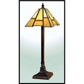 Craftsman/Mission Simple Uneven Border Accent Lamp - Paul Sahlin Tiffany 810