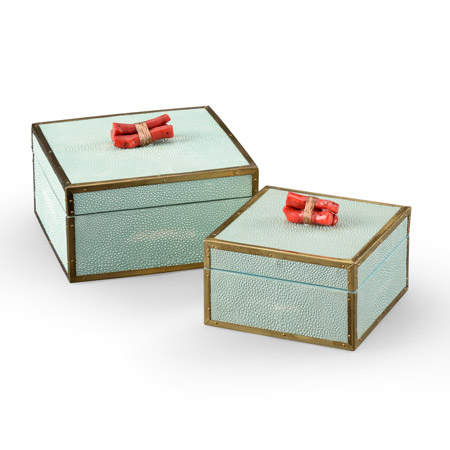 Wildwood 300889 Coral Boxes (Set of 2) - Green