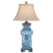 Wildwood 5294 Blue White Heralds Table Lamp