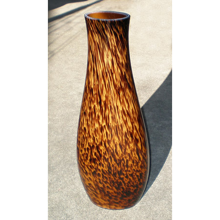 Blown Glass Coffee Color Oval Vase