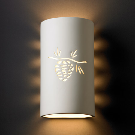 Justice Design CER-9015W-BIS-PCON Sun Dagger Large Cylinder Outdoor Wall Sconce